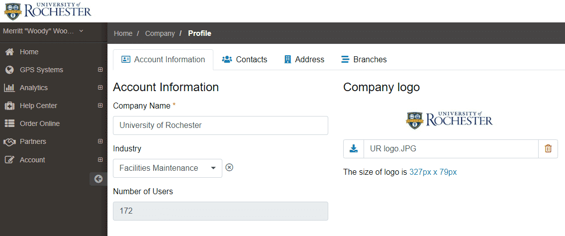 Displaying your logo in MyFleetistics