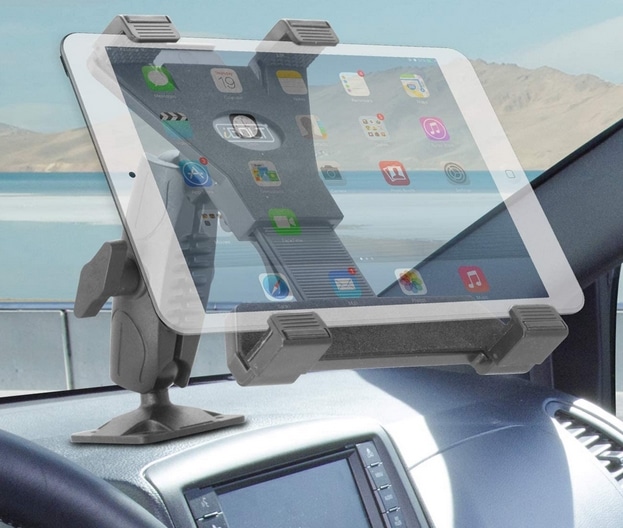 Tablet Glass Mount with iPhone