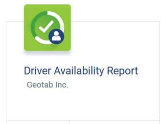 Driver Availability report