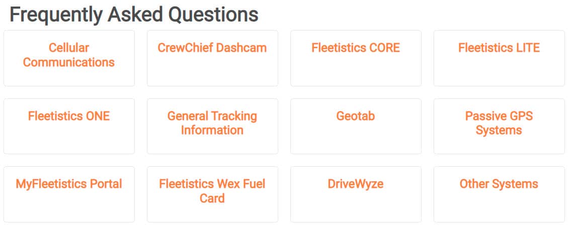 Fleetistics FAQ Knowledge Base
